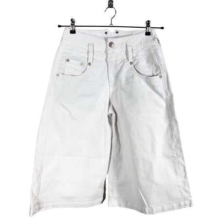Unisex Herrlicher - Teksast poolpikad püksid, suurus W26 - Valge ()