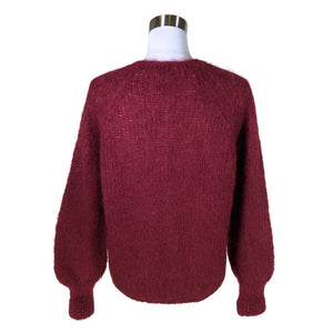 Unisex Peura - Kardigan, suurus 40 - Veinipunane (2)