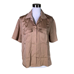 Unisex Cut & Pret - Lühikeste käistega pluus, suurus 38 - Pruun (1)