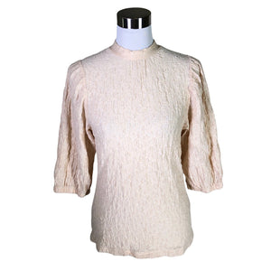 Unisex Lindex - Lühikeste käistega pluus, suurus 38 - Beige (1)
