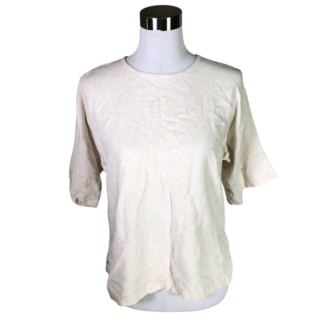 Unisex Niccolei - Lühikeste käistega pluus, suurus 36 - Beige ()