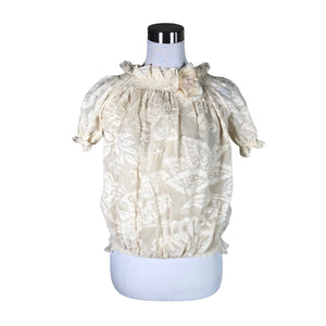 Unisex Minna - Lühikeste käistega pluus, suurus 38 - Beige (1)
