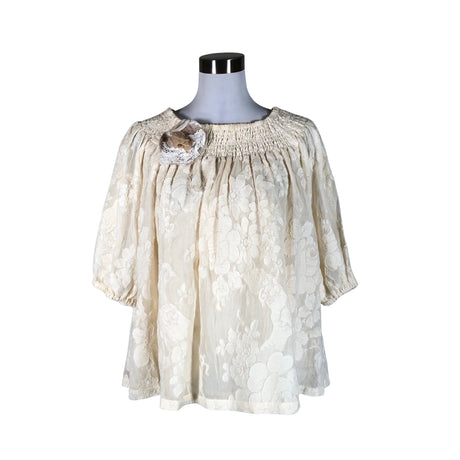 Unisex Minna - Lühikeste käistega pluus, suurus 38 - Beige ()