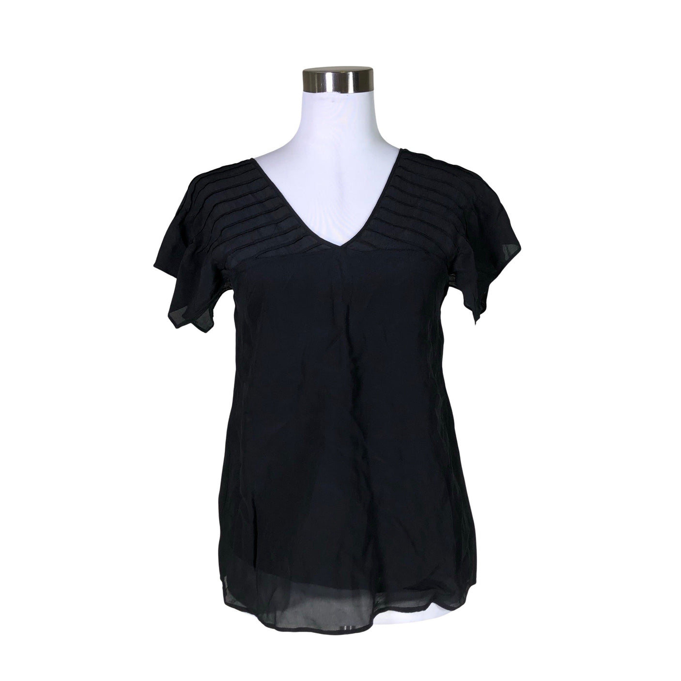 Unisex Massimo Dutti - Lühikeste käistega pluus, suurus 36 - Must (1)