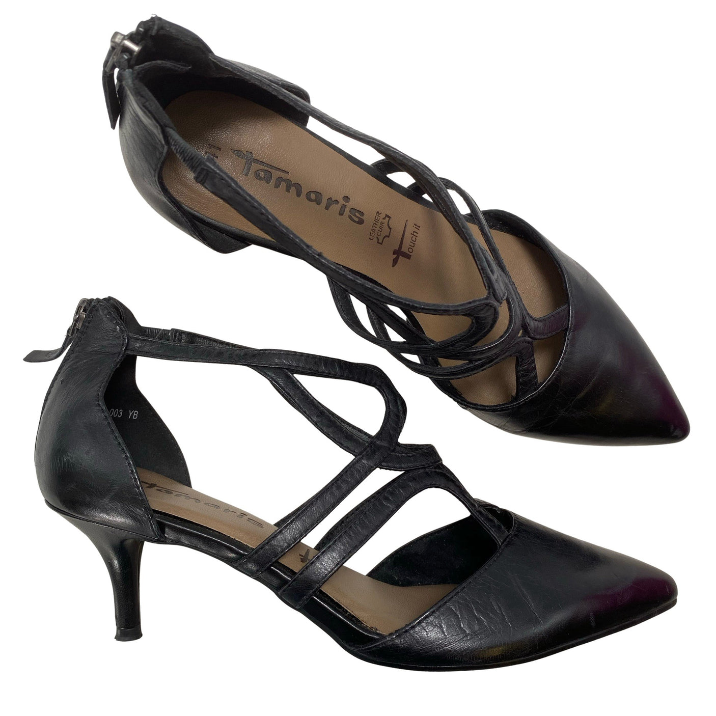 Unisex Tamaris - Kontsaga rihmikud, suurus 41 - Must (1)