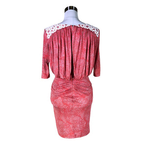 Unisex Saloni - Trikotaažist kleit, suurus 34 - Punane (2)