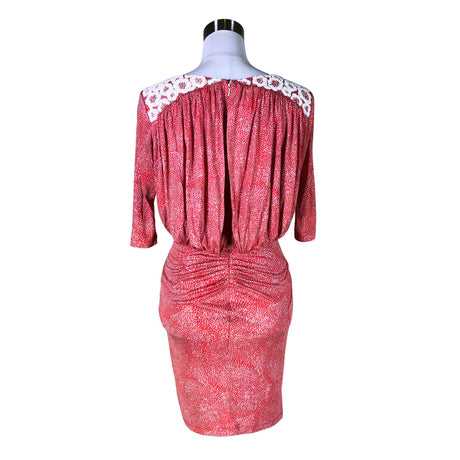 Unisex Saloni - Trikotaažist kleit, suurus 34 - Punane (2)