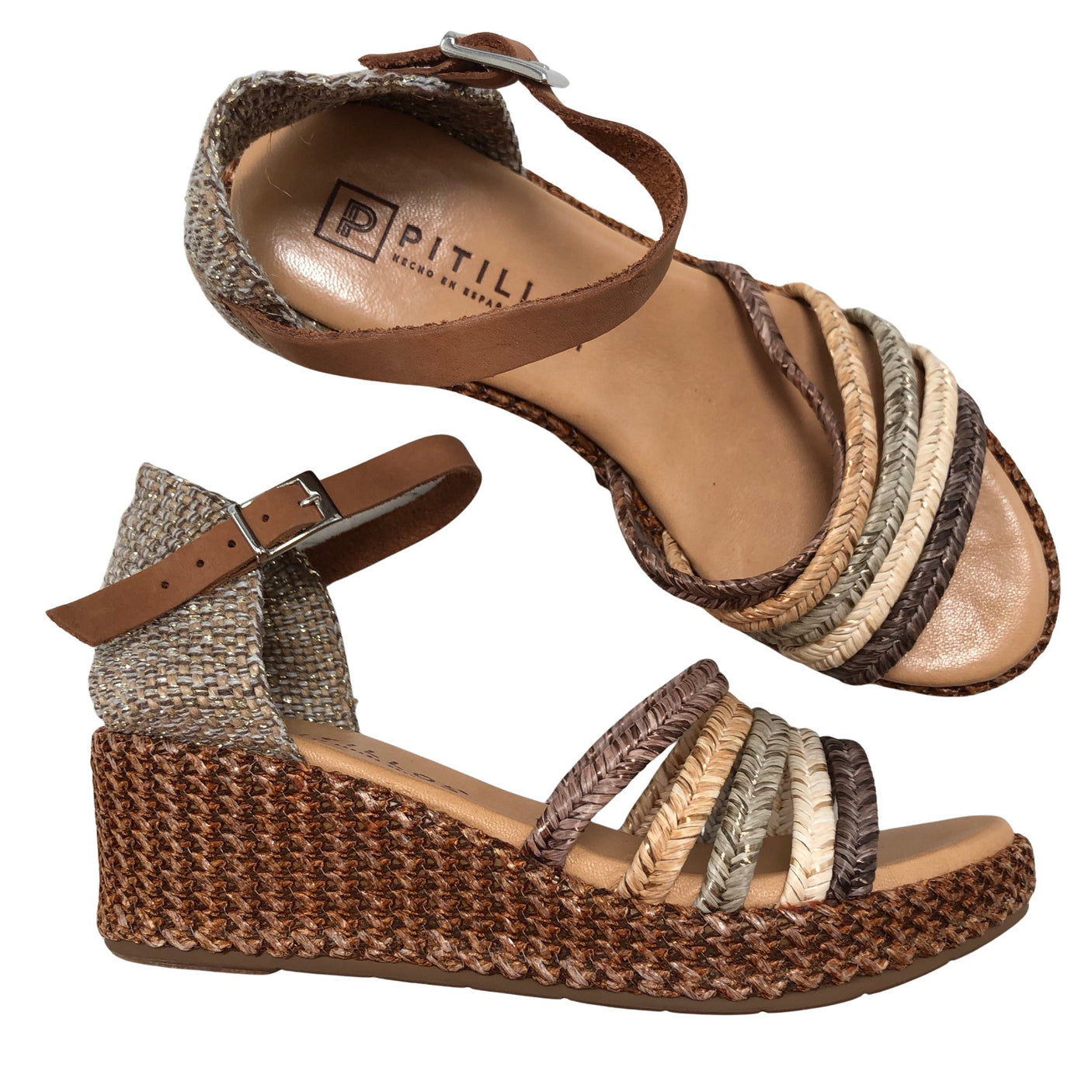 Unisex Pitillos - Kiilkontsaga rihmikud, suurus 39 - Pruun (1)