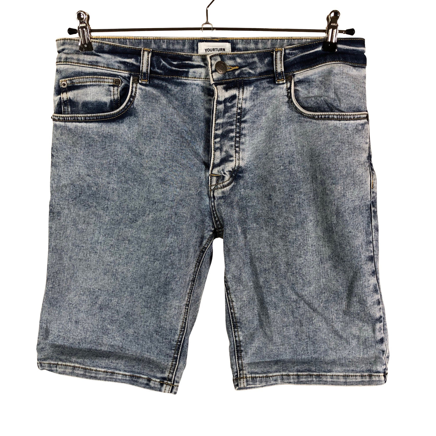 Unisex Yourturn - Teksast lühikesed püksid, suurus W32 - Sinine (1)