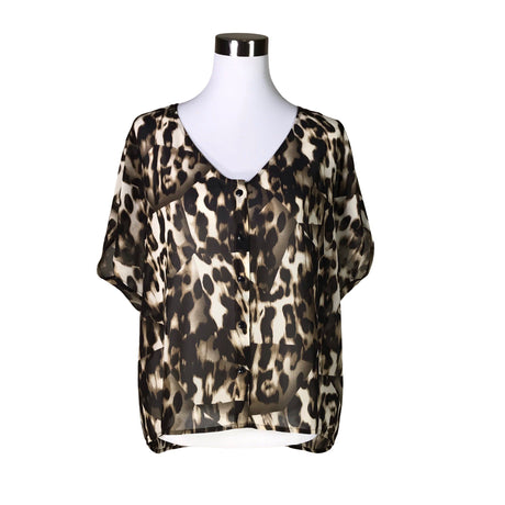 Unisex Guess - Lühikeste käistega pluus, suurus 38 - Pruun ()