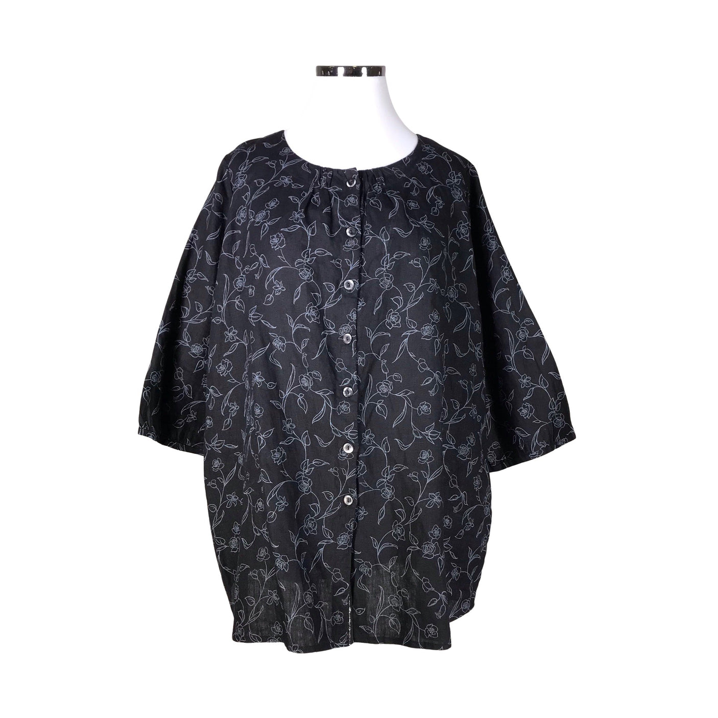Unisex Linogija - Mitteveniv tuunika, suurus 44 - Must (1)
