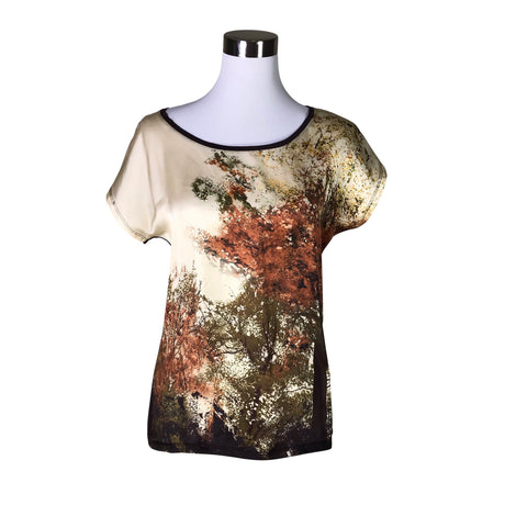 Unisex Global - Lühikeste käistega pluus, suurus 36 - Pruun ()