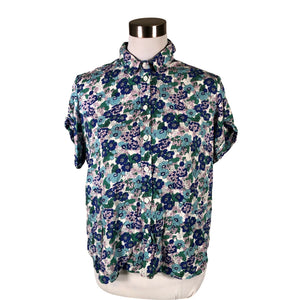 Unisex Samsoe&Samsoe - Lühikeste käistega pluus, suurus 38 - Sinine (1)