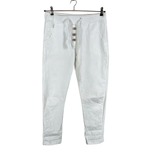 Unisex Perfect Jeans - Mittevenivad püksid, suurus 36 - Valge (1)