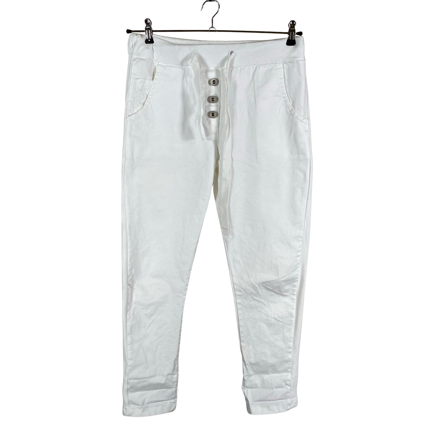 Unisex Perfect Jeans - Mittevenivad püksid, suurus 36 - Valge (1)