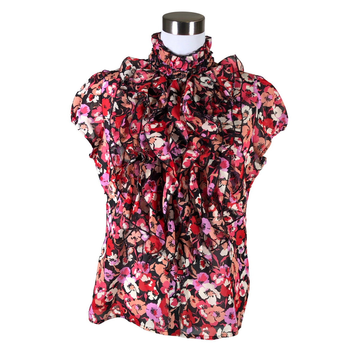 Unisex Saint Tropez - Lühikeste käistega pluus, suurus 40 - Punane (1)