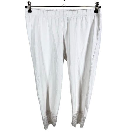 Unisex Ulla Popken - Trikotaažist poolpikad püksid, suurus 42 - Valge ()