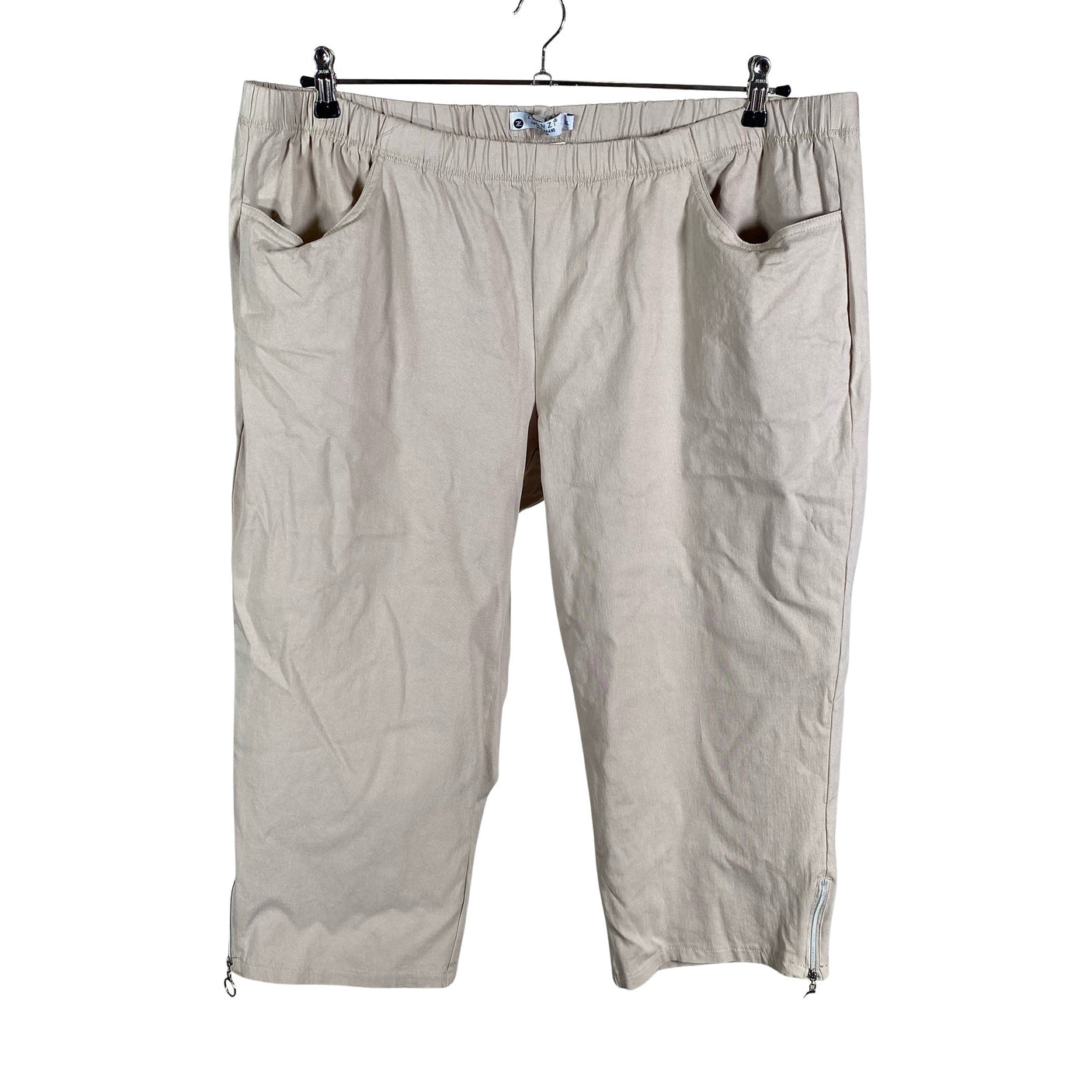 Unisex Zhenzi - Teksast poolpikad püksid, suurus 50 - Beige (1)