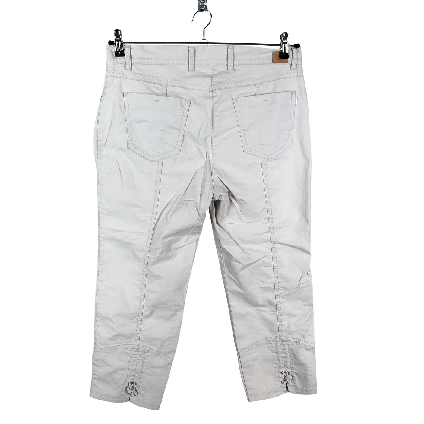 Unisex Toni - Mittevenivad poolpikad püksid, suurus 40 - Beige (2)