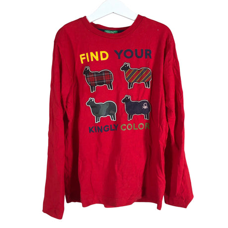 Unisex Benetton - Trikotaažist pluus, suurus 134 - 140 - Punane ()