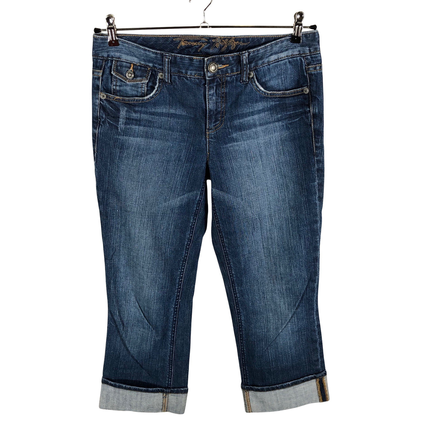 Unisex Tommy Hilfiger - Teksast poolpikad püksid, suurus 38 - Sinine (1)