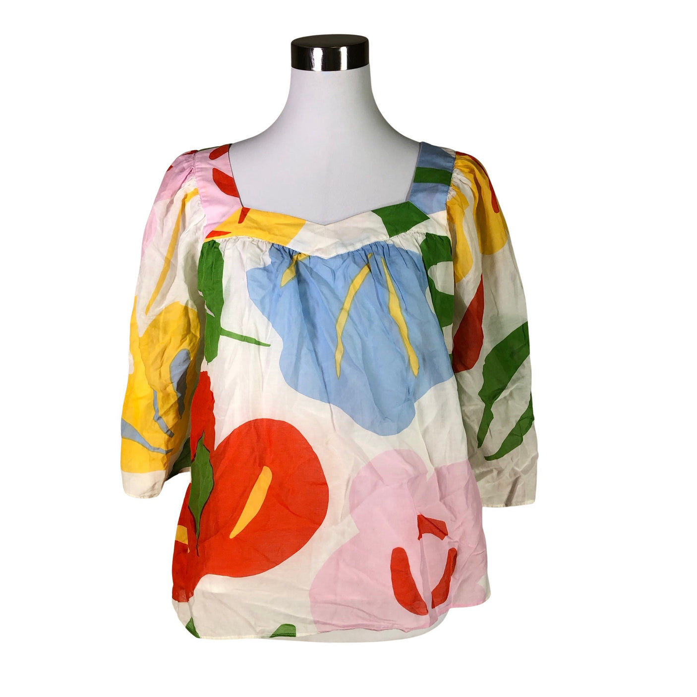 Unisex Marimekko - Lühikeste käistega pluus, suurus 40 - Valge (1)