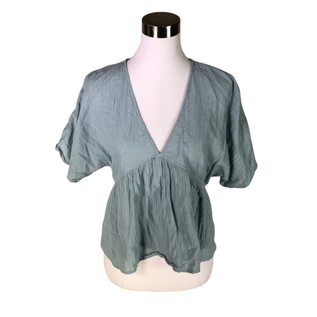 Unisex Lindex - Lühikeste käistega pluus, suurus 38 - Türkiis ()