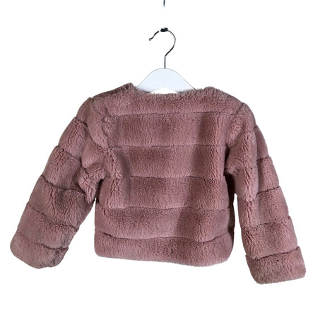 Unisex Lindex - Kunstkarusnahast mantel, suurus 98 - 104 - Heleroosa (2)
