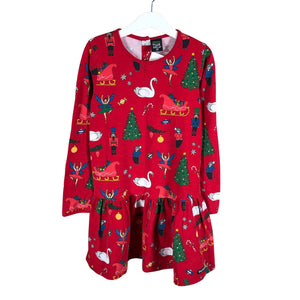 Unisex Villervalla - Trikotaažist kleit, suurus 122 - 128 - Punane (1)
