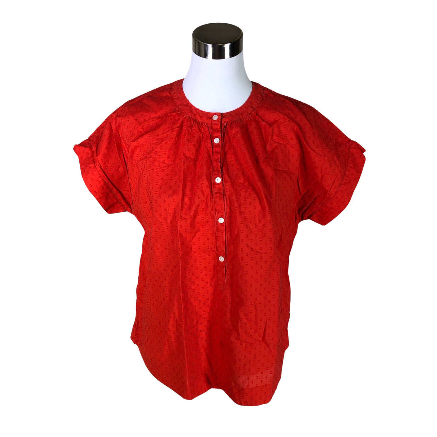 Unisex J.Crew - Lühikeste käistega pluus, suurus 38 - Punane (1)
