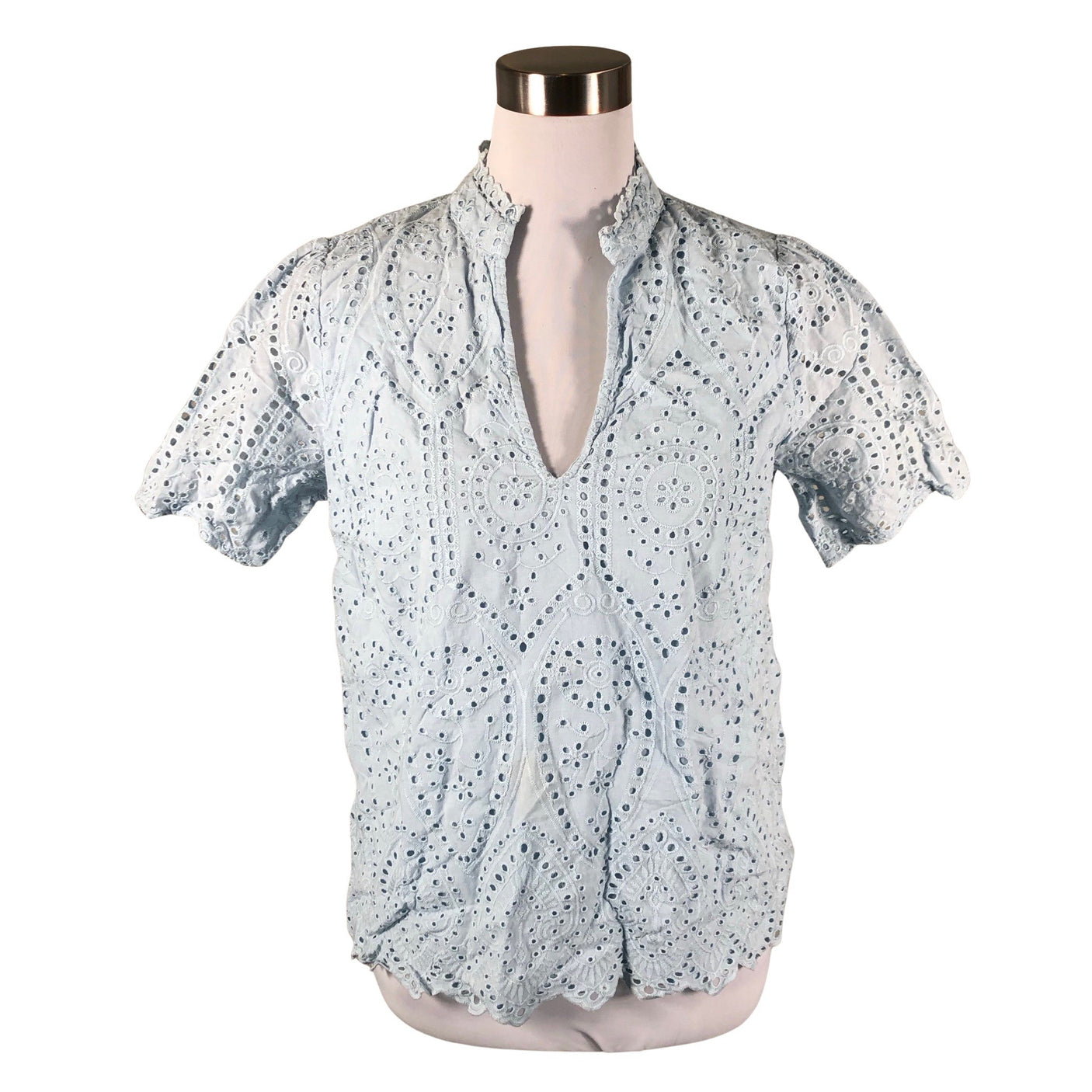 Unisex Y.A.S - Lühikeste käistega pluus, suurus 40 - Helesinine (1)