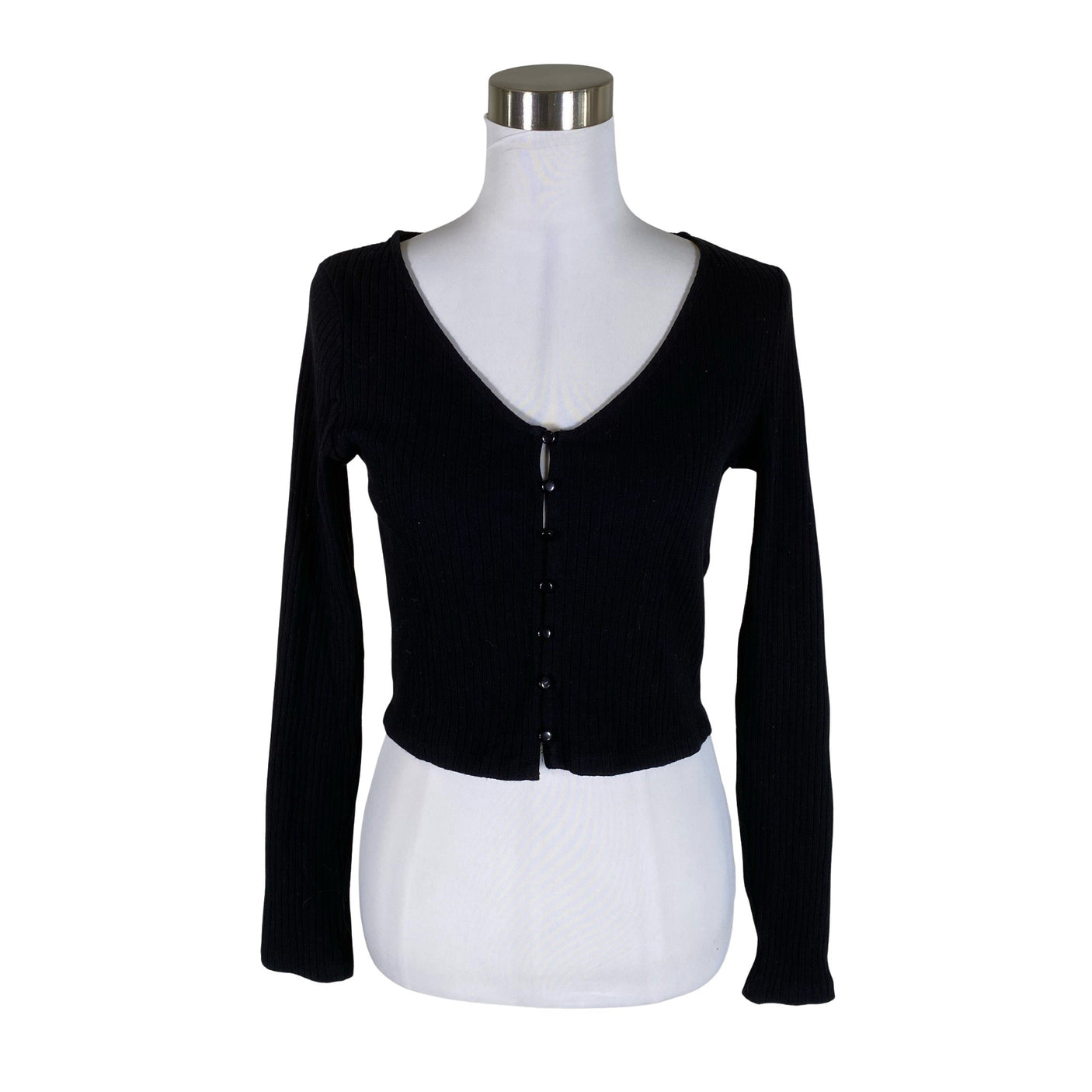 Unisex Lindex - Trikotaažist pluus, suurus 38 - Must (1)