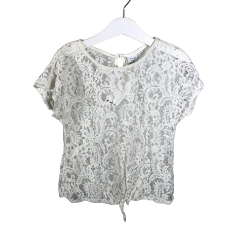 Unisex Lindex - Lühikeste käistega pluus, suurus 122 - 128 - Valge ()