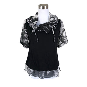 Unisex Voglia - Lühikeste käistega pluus, suurus 38 - Must (1)