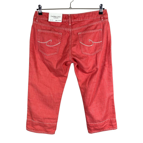 Unisex Crocker - Teksast poolpikad püksid, suurus W33 - Punane (2)