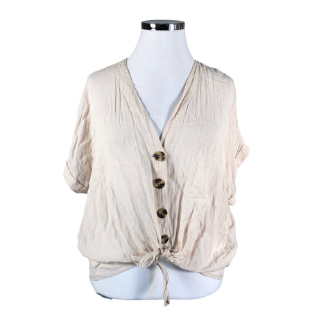 Unisex Lindex - Lühikeste käistega pluus, suurus 42 - Beige ()