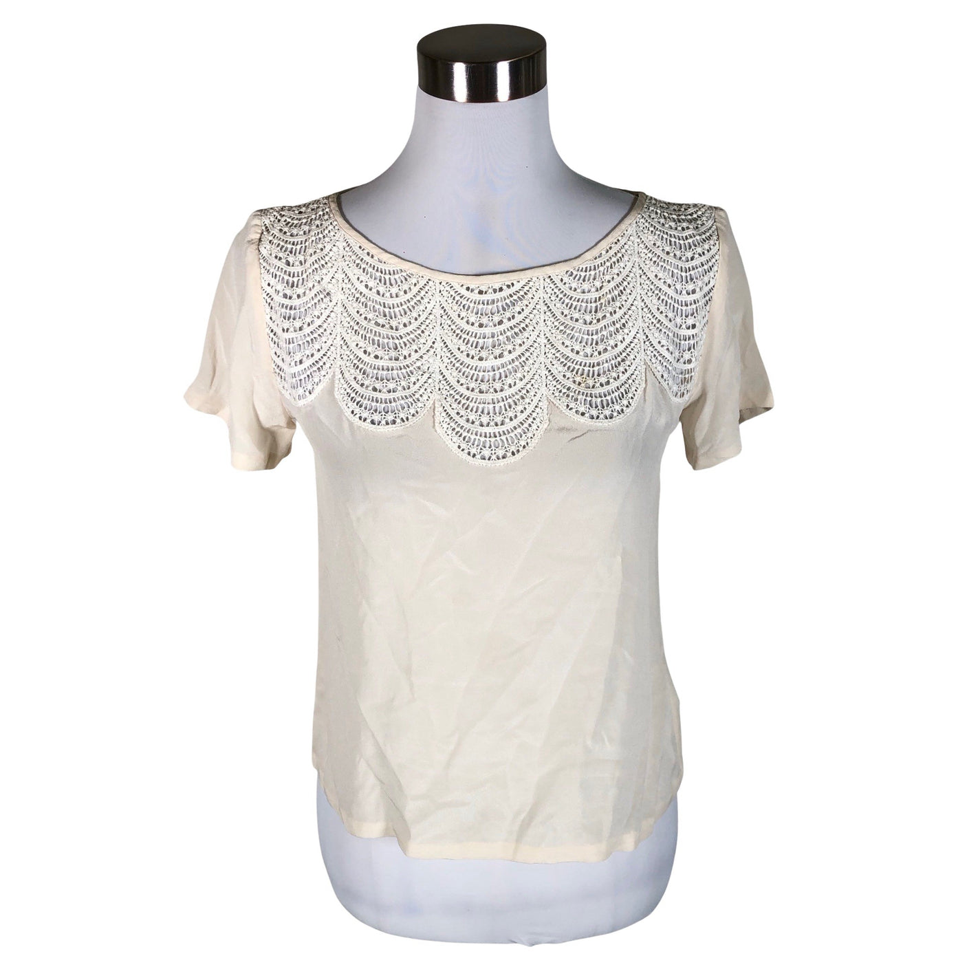 Unisex Club Monaco - Lühikeste käistega pluus, suurus 36 - Beige (1)