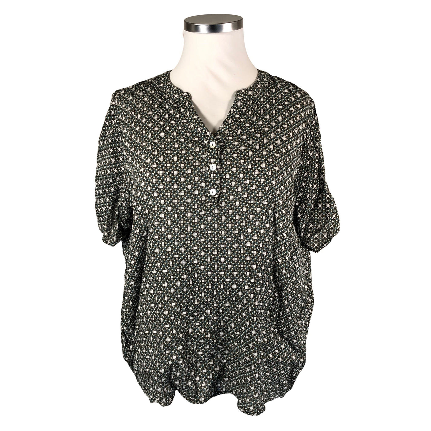 Unisex Kaffe - Lühikeste käistega pluus, suurus 46 - Roheline (1)