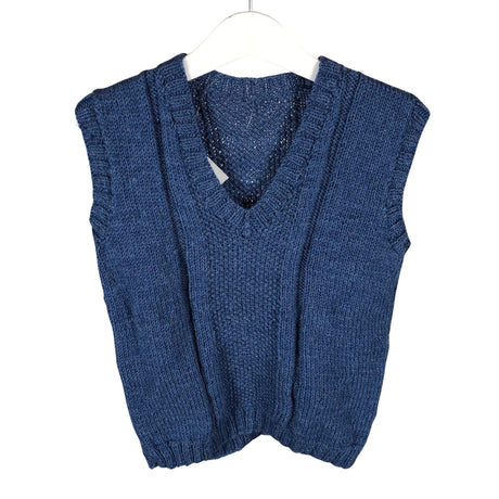 Unisex Handmade - Kootud vest, suurus 134 - 140 - Sinine ()