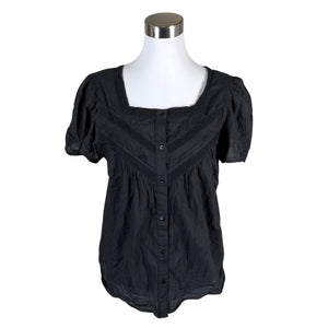 Unisex Soaked - Lühikeste käistega pluus, suurus 38 - Must (1)