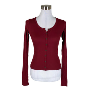 Unisex Hollister - Trikotaažist pluus, suurus 34 - Veinipunane (1)
