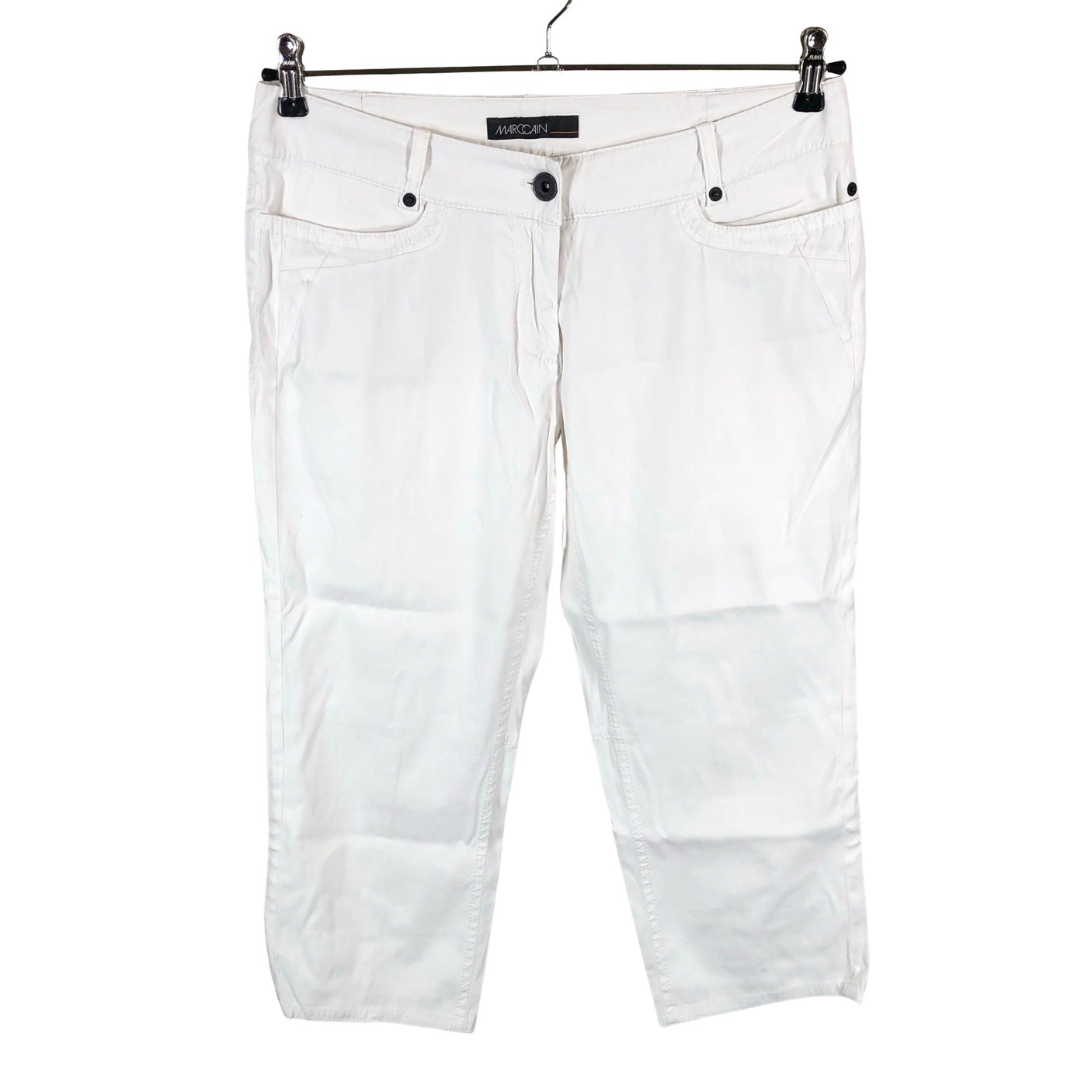 Unisex Marc Cain - Mittevenivad poolpikad püksid, suurus 40 - Valge (1)