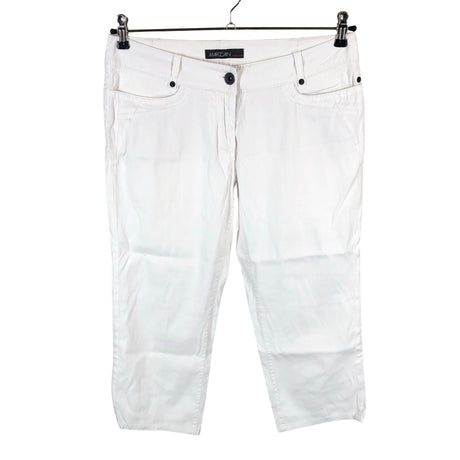 Unisex Marc Cain - Mittevenivad poolpikad püksid, suurus 40 - Valge ()