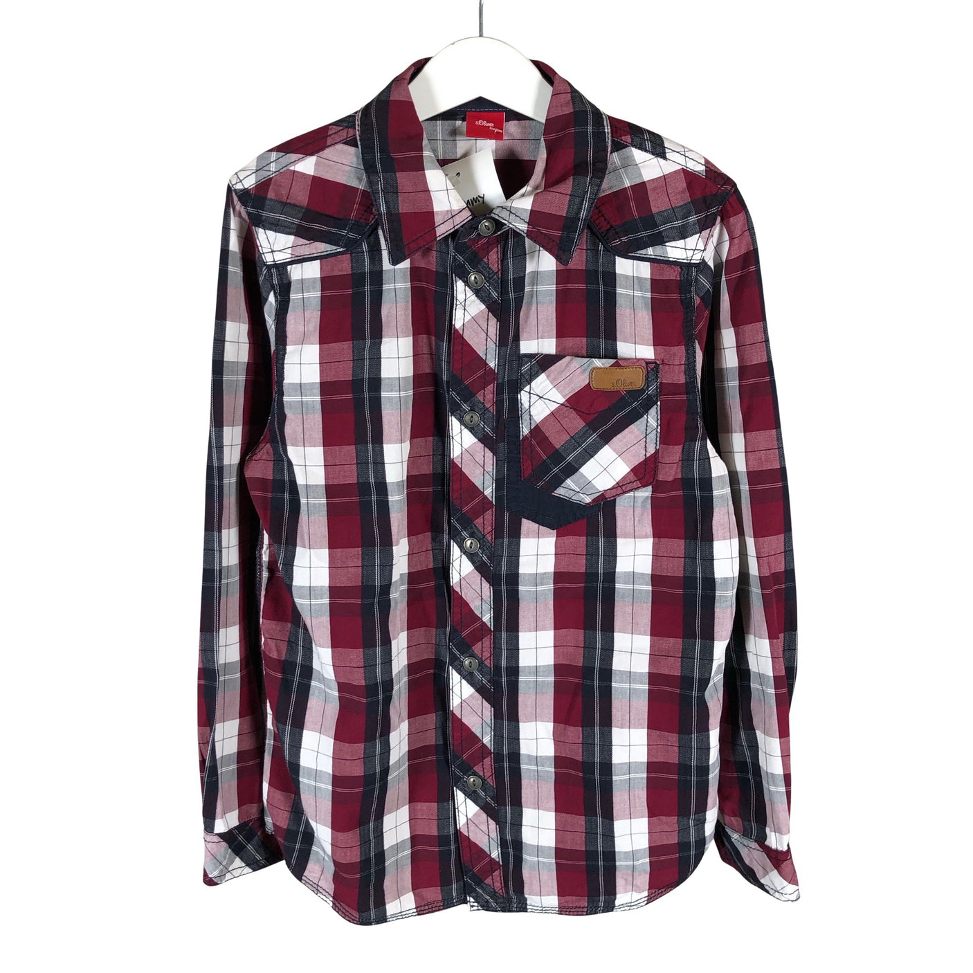 Unisex s.Oliver - Triiksärk, suurus 134 - 140 - Veinipunane (1)