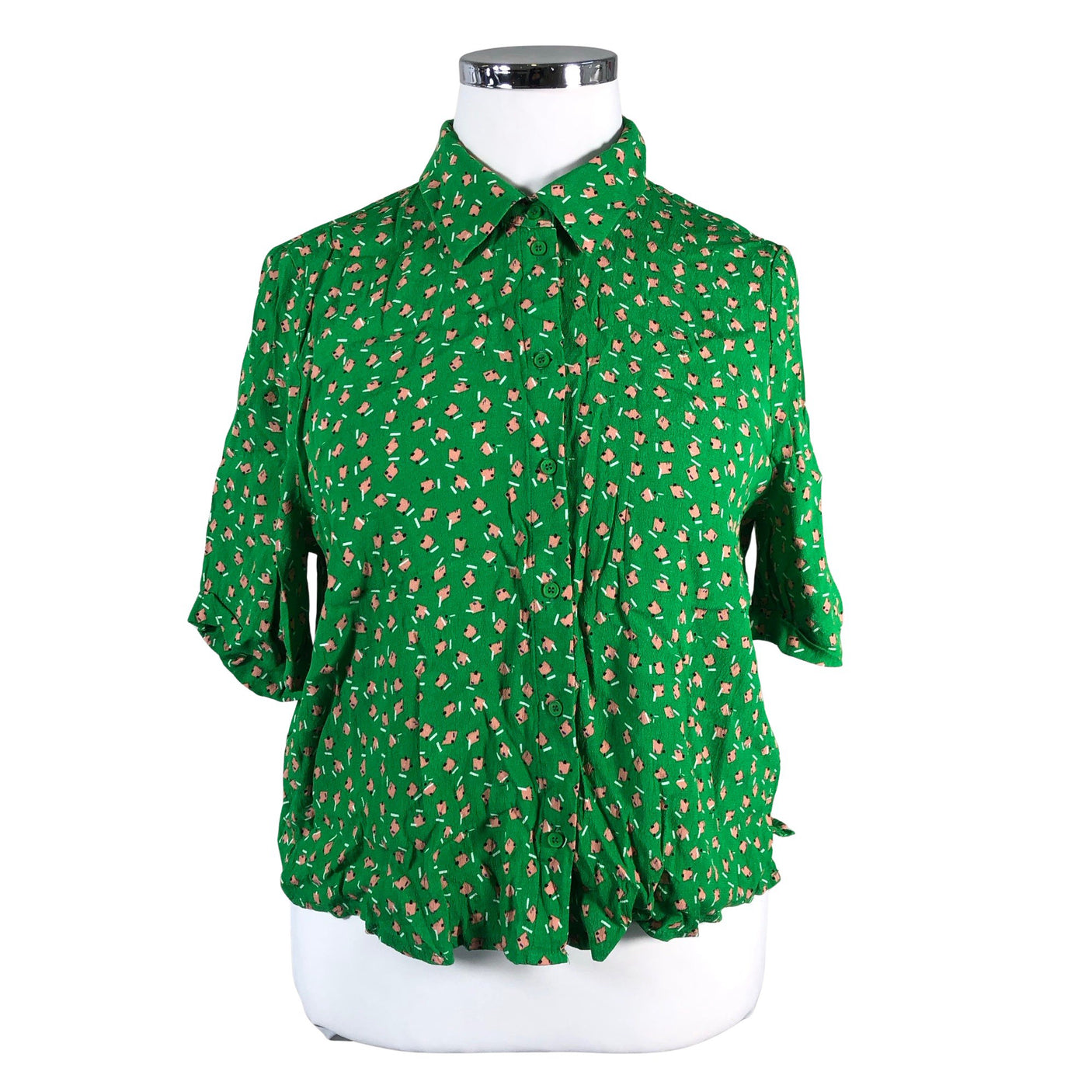 Unisex Jake's - Lühikeste käistega pluus, suurus 42 - Roheline (1)