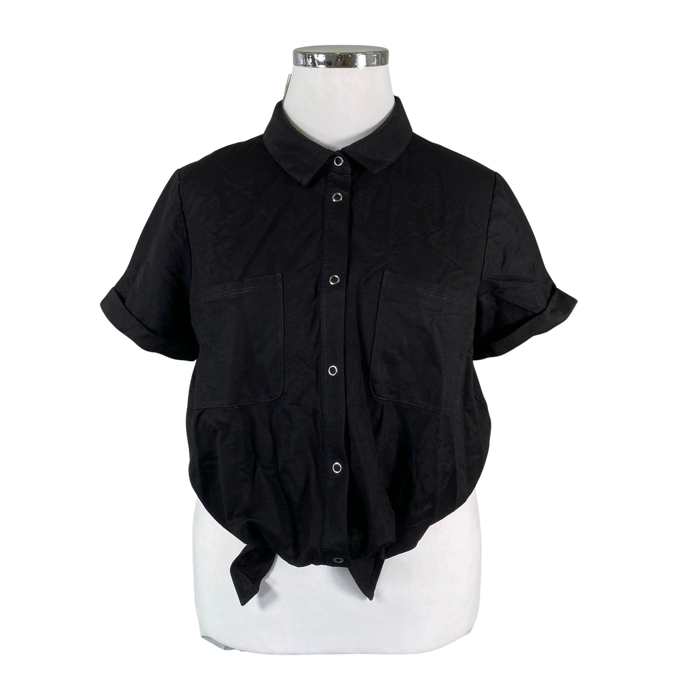 Unisex Comma - Lühikeste käistega pluus, suurus 44 - Must (1)