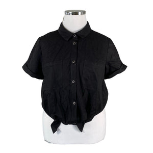 Unisex Comma - Lühikeste käistega pluus, suurus 44 - Must (1)