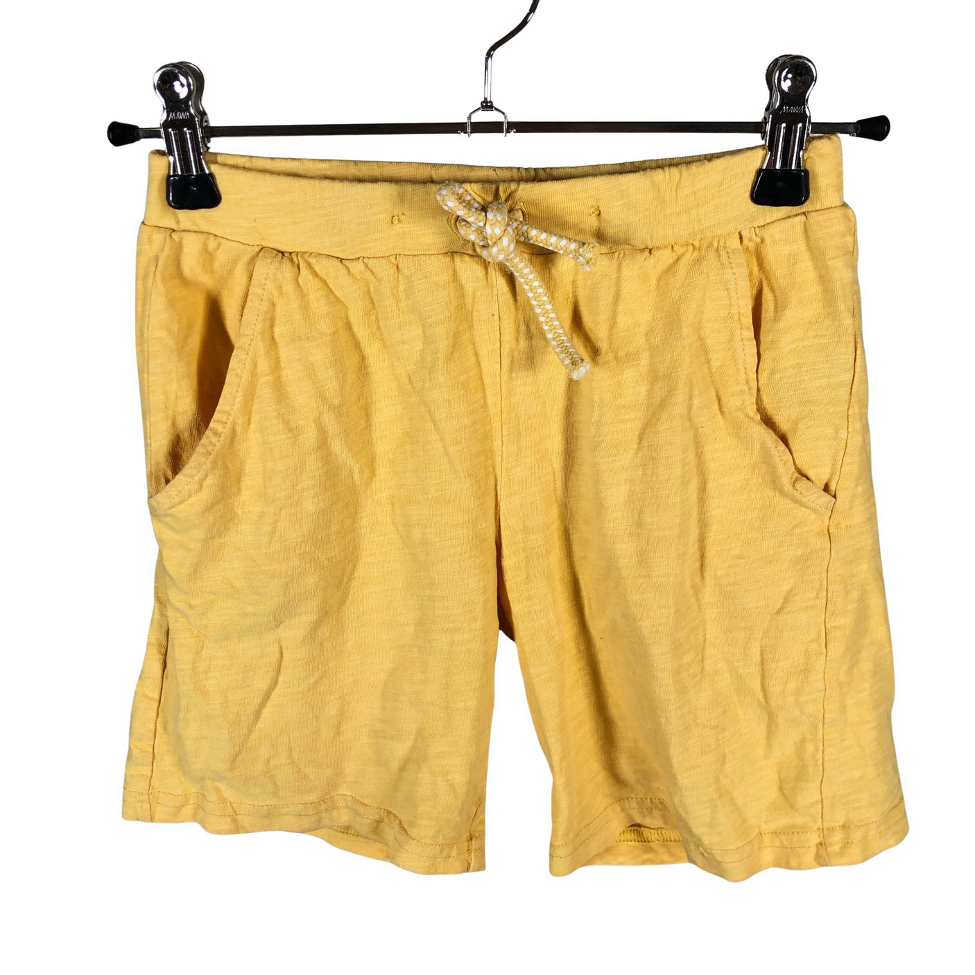 Unisex Lindex - Trikotaažist lühikesed püksid, suurus 122 - 128 - Kollane (1)