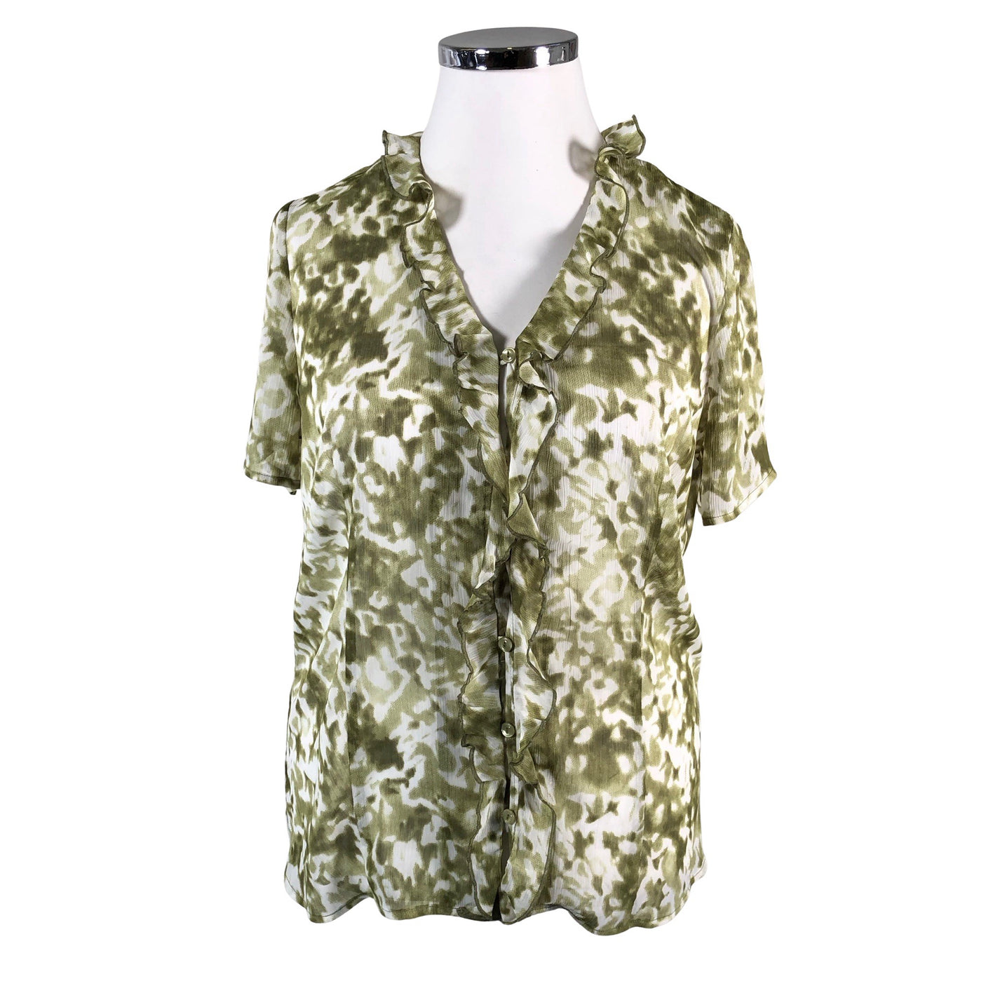 Unisex Global - Lühikeste käistega pluus, suurus 42 - Roheline (1)