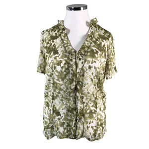 Unisex Global - Lühikeste käistega pluus, suurus 42 - Roheline (1)